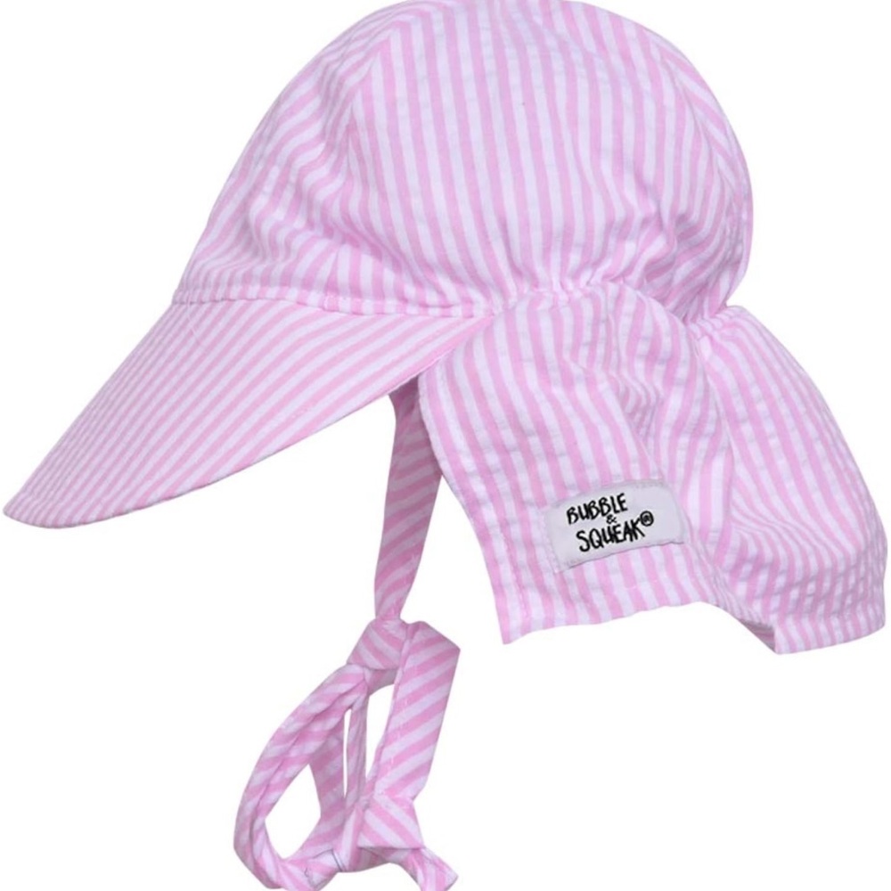 EUC Bubble & Squeak Seersucker Sunhat with Ties size Large
